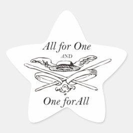 Alles voor één en één voor allen - de drie musketi ster sticker