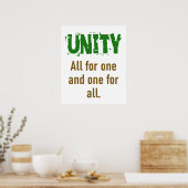 Alles voor één en één voor allen - het Citaat van  Poster (Keuken)