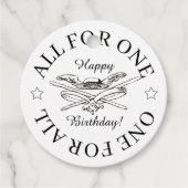 Alles voor een voor alle musketier Happy Birthday Bedankjes Labels (Voorkant)