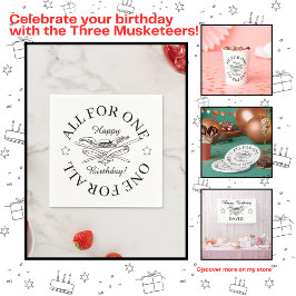 Alles voor een voor alle musketier Happy Birthday Servet