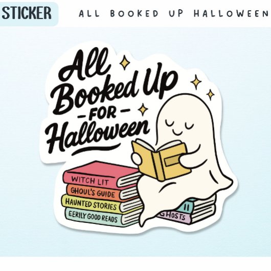 Alles voor Halloween Ghost Reading Sticker
