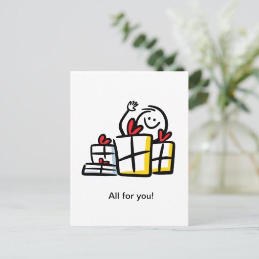 Alles voor jou! briefkaart (Staand voorkant)