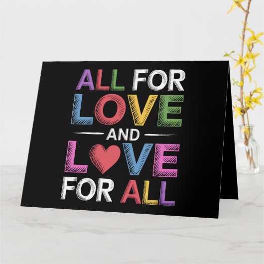 Alles voor liefde en liefde voor alle Pride Month Kaart (Gele Bloem)