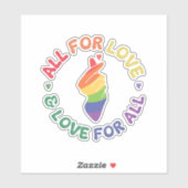 Alles voor Liefde & Liefde voor All Pride Rainbow Sticker (Vel)
