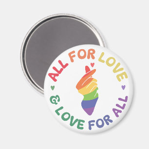 Alles voor Love Pride Rainbow Hand LGBTQ+ Magneet