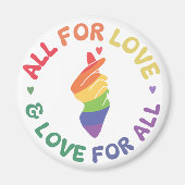 Alles voor Love Pride Rainbow Hand LGBTQ+ Magneet (Voorkant)
