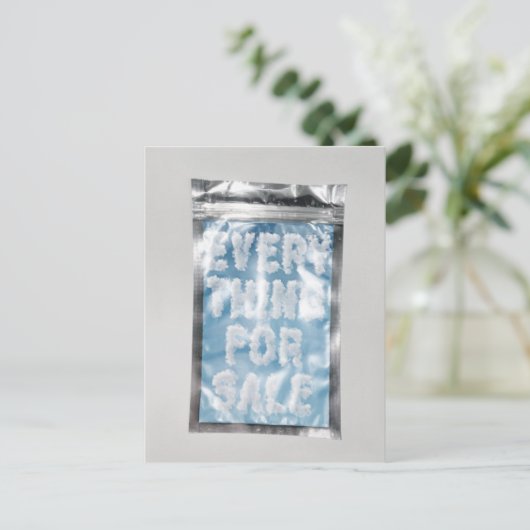 Alles voor verkoop briefkaart (Staand voorkant)