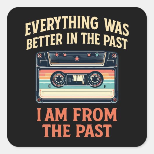 Alles was beter in het verleden cassette vierkante sticker (Voorkant)
