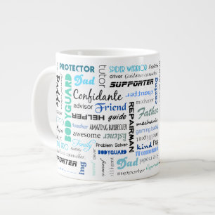 Alles wat een vader voor mij is, typografie grote koffiekop