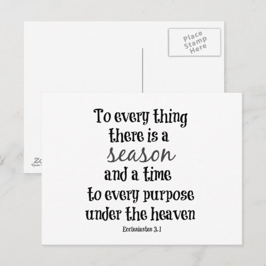 Alles wat er is is een seizoen Bijbelse Verse Briefkaart