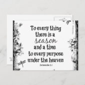 Alles wat er is is een seizoen Bijbelse Verse Briefkaart (Voorkant / Achterkant)