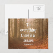 Alles wat er is is een seizoen Bijbelse Verse Briefkaart (Voorkant / Achterkant)