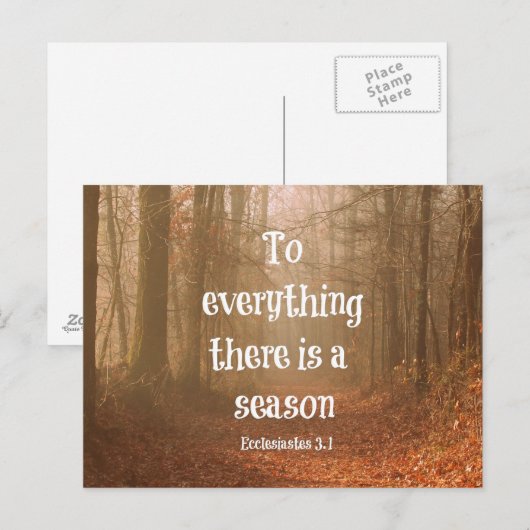 Alles wat er is is een seizoen Bijbelse Verse Briefkaart (Voorkant / Achterkant)