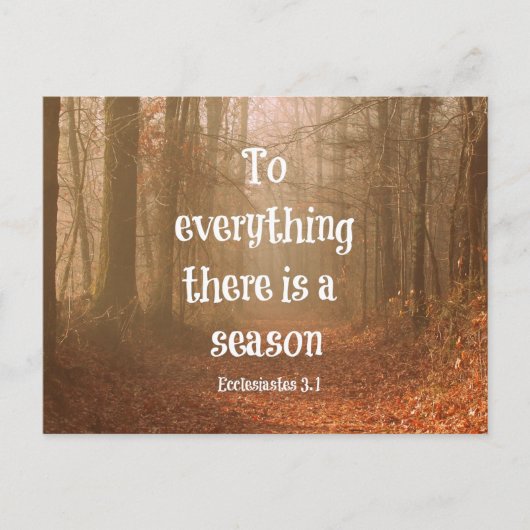 Alles wat er is is een seizoen Bijbelse Verse Briefkaart (Voorkant)