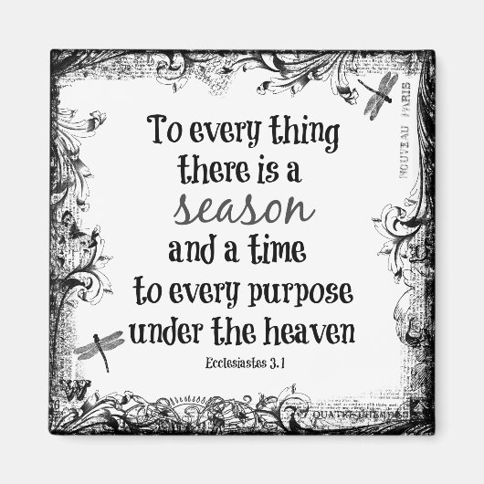 Alles wat er is is een seizoen Bijbelse Verse Magneet (Voorkant)