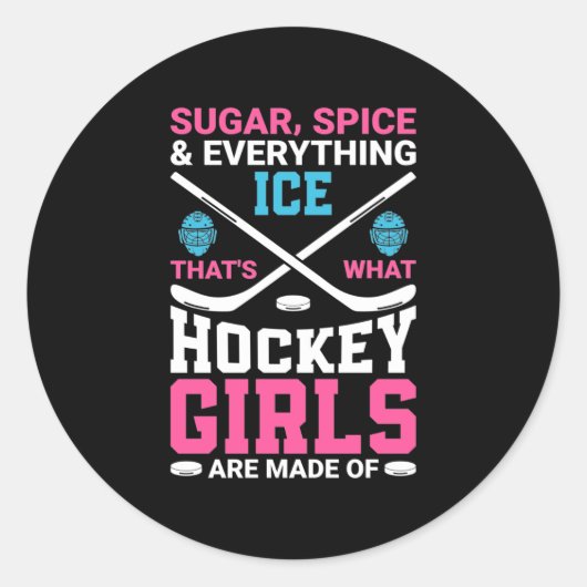 Alles wat Ice Hockey Girls Ronde Sticker (Voorkant)