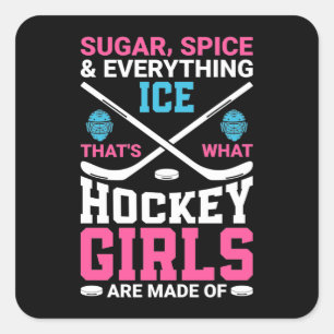 Alles wat Ice Hockey Girls Vierkante Sticker