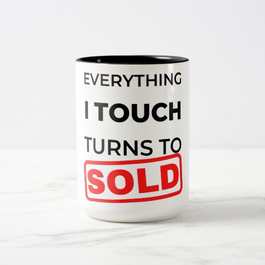 Alles wat ik aanraak, draait op Verkocht 2 Tweekleurige Koffiemok (Center)