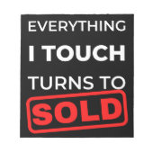 Alles wat ik aanraak, wordt verkocht notitieblok (Voorkant)