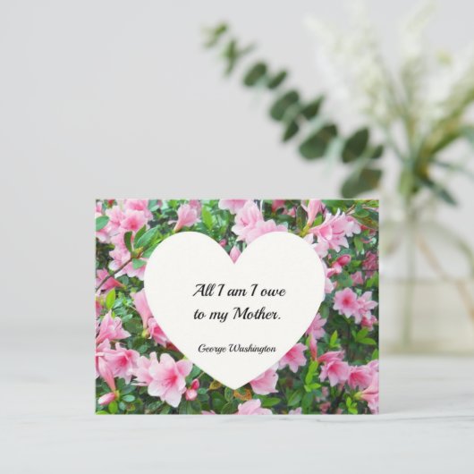 Alles wat ik ben, heb ik te danken aan mijn moeder briefkaart (Staand voorkant)