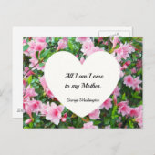 Alles wat ik ben, heb ik te danken aan mijn moeder briefkaart (Voorkant / Achterkant)