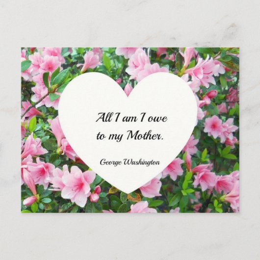 Alles wat ik ben, heb ik te danken aan mijn moeder briefkaart (Voorkant)