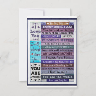 Alles wat ik ben, hielp me om mam te doden bedankkaart