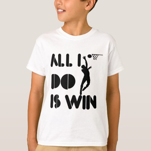 Alles wat ik doe is winnen bij netball t-shirt (Voorkant)