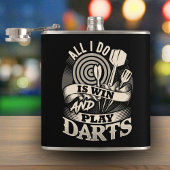 Alles wat ik doe is winnen en spelen Darts Flask 6 Heupfles