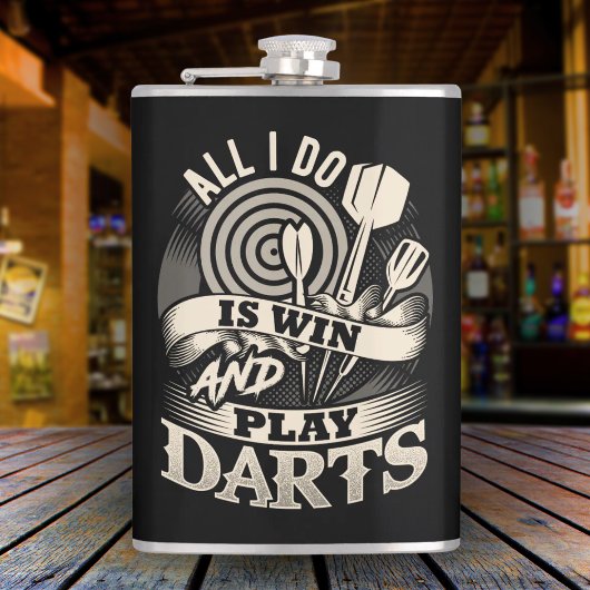 Alles wat ik doe is winnen en spelen Darts Flask 8 Heupfles