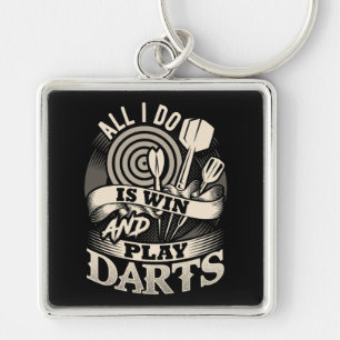 Alles wat ik doe is winnen en spelen Darts Premium Sleutelhanger