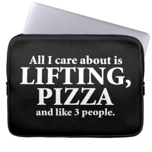 Alles wat ik geef om tillen en pizza - grappige sp laptop sleeve