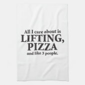 Alles wat ik geef om tillen en pizza - grappige sp theedoek (Verticaal)