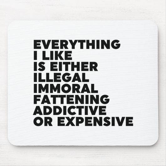 Alles wat ik leuk vind muismat (Voorkant)