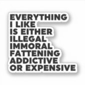 Alles wat ik leuk vind sticker (Voorkant)