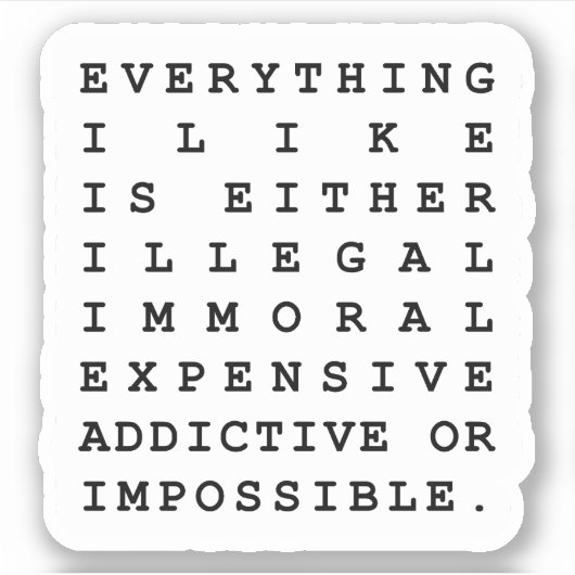 Alles wat ik leuk vind sticker (Voorkant)