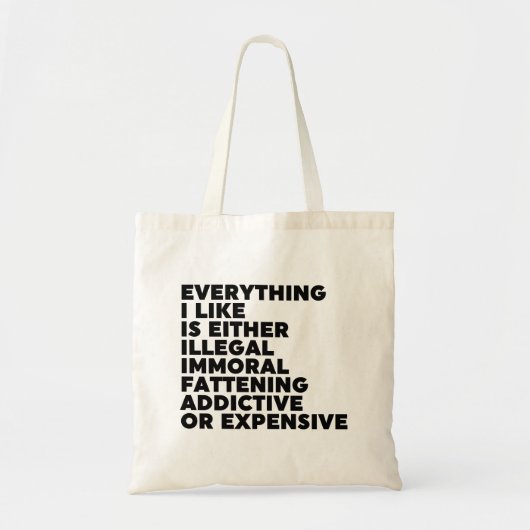Alles wat ik leuk vind tote bag (Voorkant)