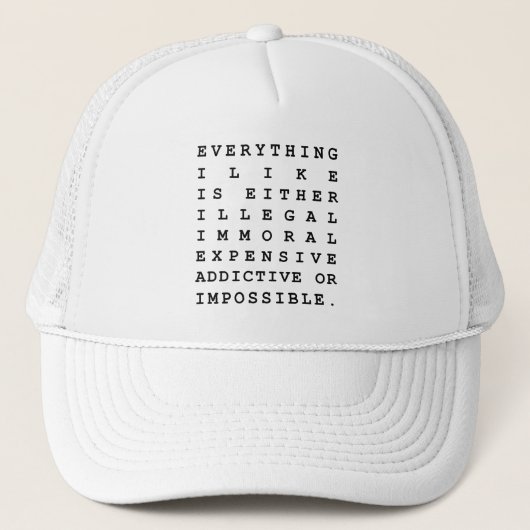 Alles wat ik leuk vind trucker pet (Voorkant)