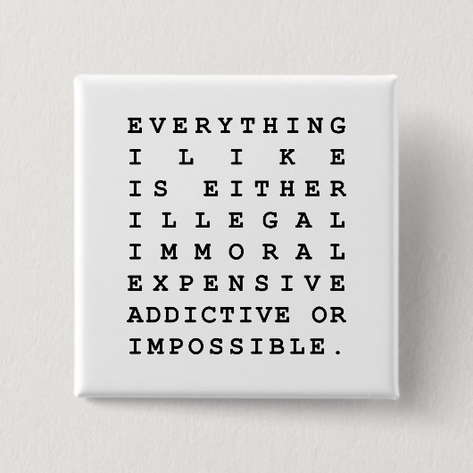 Alles wat ik leuk vind vierkante button 5,1 cm (Voorkant)