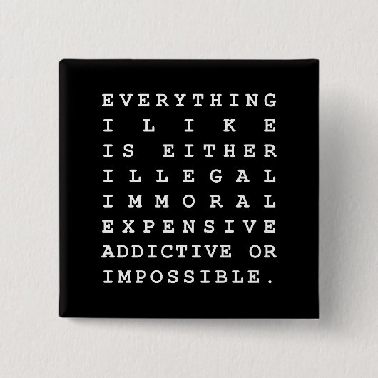 Alles wat ik leuk vind vierkante button 5,1 cm (Voorkant)