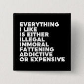 Alles wat ik leuk vind vierkante button 5,1 cm (Voorkant)