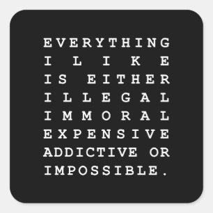 Alles wat ik leuk vind vierkante sticker