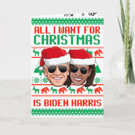 Alles wat ik met Kerstmis wil is Biden Harris Kaart