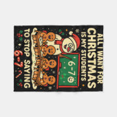 Alles wat ik met Kerstmis wil is dat mijn studente Fleece Deken (Voorkant (Horizontaal))