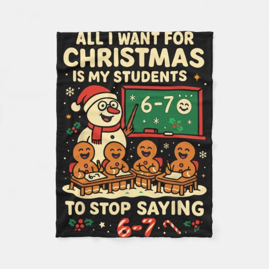 Alles wat ik met Kerstmis wil is dat mijn studente Fleece Deken (Voorkant)