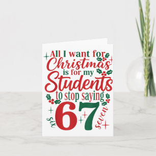 Alles wat ik met Kerstmis wil is dat mijn studente Kaart