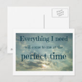 'Alles wat ik nodig heb' bevestiging Briefkaart (Voorkant / Achterkant)