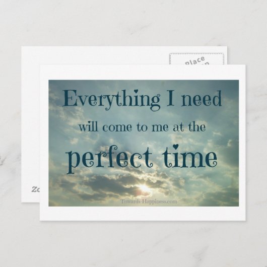 'Alles wat ik nodig heb' bevestiging Briefkaart (Voorkant / Achterkant)