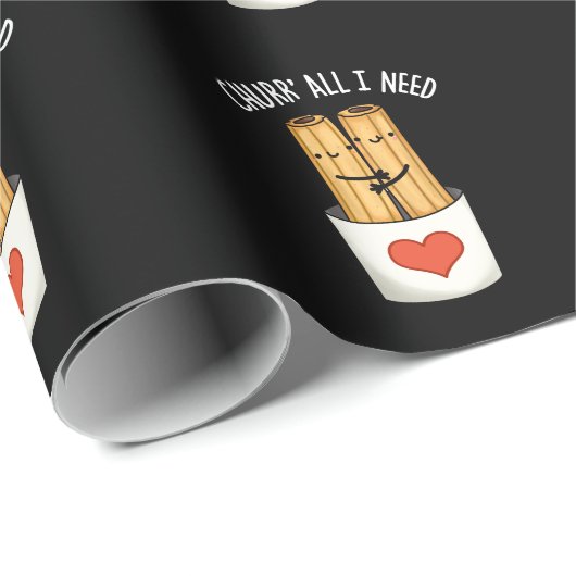 Alles wat ik nodig heb Funny Churros Pun Dark BG Cadeaupapier (Rol Hoek)