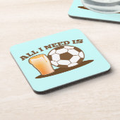 Alles wat ik nodig heb is Bier en Voetbal (Footbal Onderzetter (Linkerzijde)